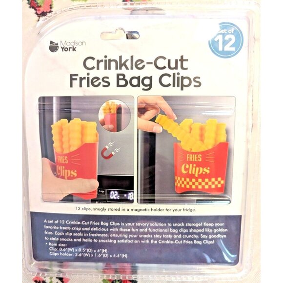 Crinkle-Cut Fries Bag Clips Set of 12 French-Fry Holder Magnetic for Fridge NIP - Picture 5 of 5